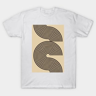 neutral lines pattern 70s style mid century modern abstract T-Shirt